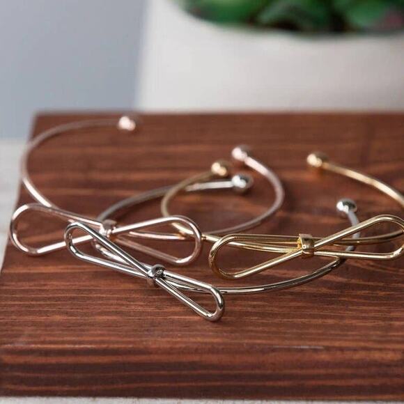 Classic Coquette Bow Cuff Bracelet Rose Gold - Picture 2 of 2